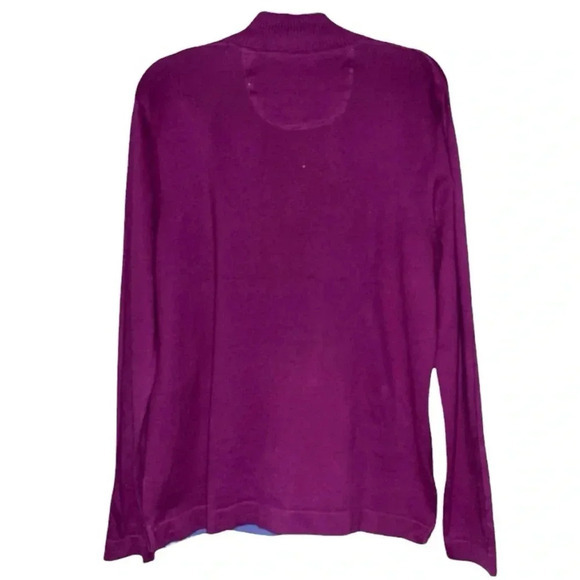 Tommy Bahama Men's Purple‎ 1/2 Zip Pullover Cashmere Cotton Sweater Size Medium - Picture 2 of 9